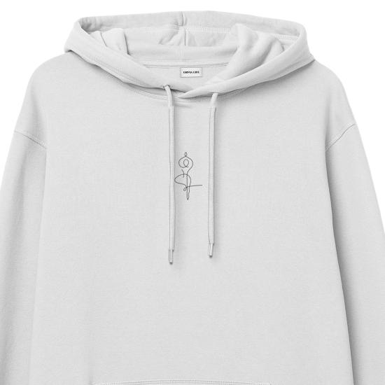 Vrksasana Hoodie Sweatshirt Beyaz