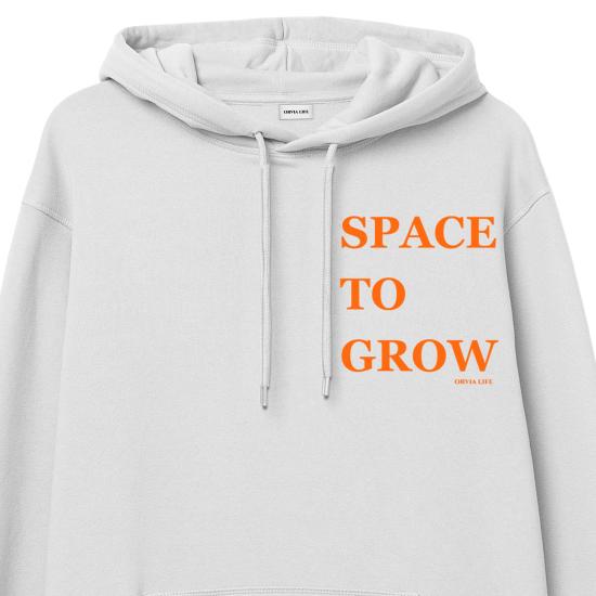 Space To Grow Hoodie Sweatshirt Beyaz