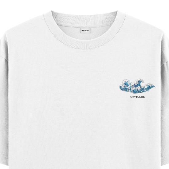 Wave Oversize T-shirt Beyaz