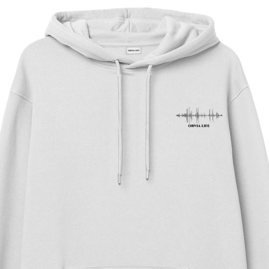 Music Hoodie Sweatshirt Beyaz