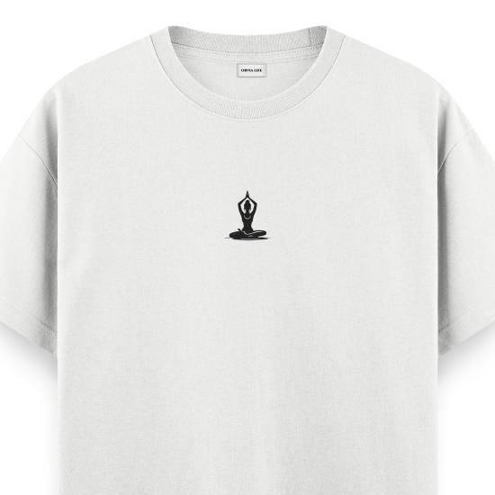 Sukhasana  Regular T-shirt Beyaz