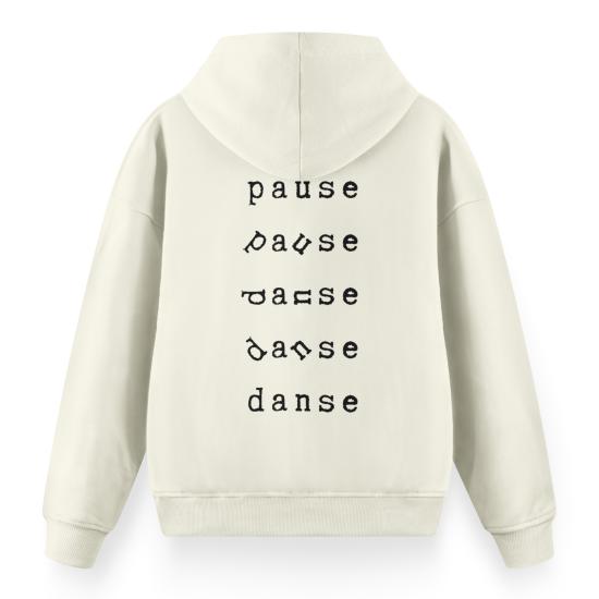 Danse Ekru Oversize Hoodie Sweatshirt