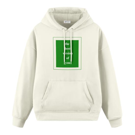 The Best Version Of You Ekru Oversize Hoodie Sweatshirt