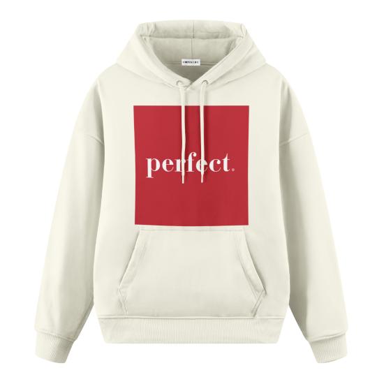 Perfect Ekru Oversize Hoodie Sweatshirt