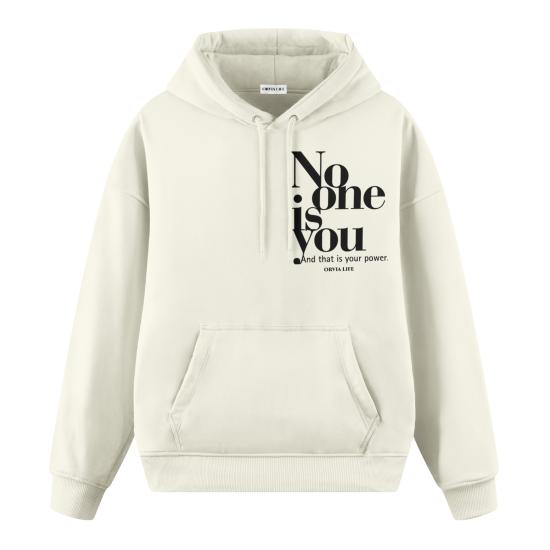 No One Is You Ekru Oversize Hoodie Sweatshirt