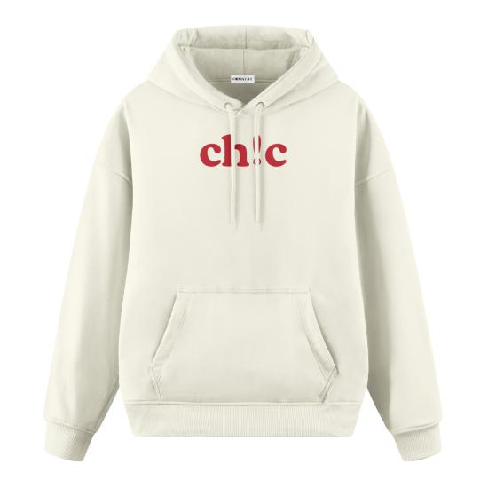 Ch!c Ekru Oversize Hoodie Sweatshirt