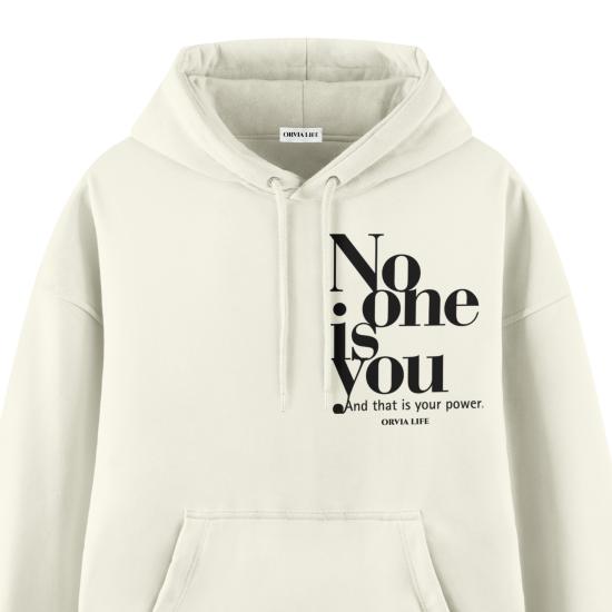 No One Is You Ekru Oversize Hoodie Sweatshirt