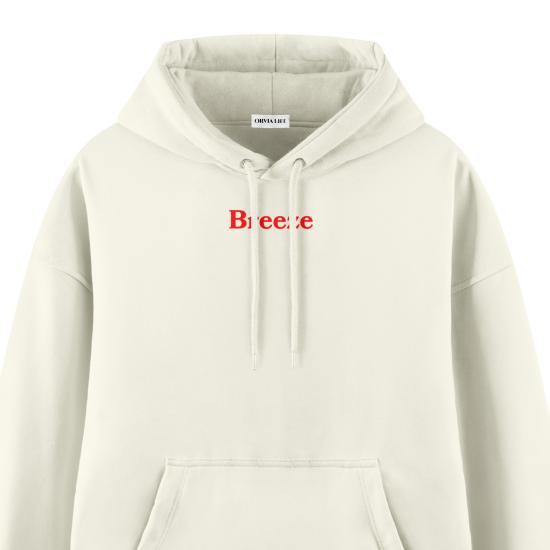 Breeze Ekru Oversize Hoodie Sweatshirt