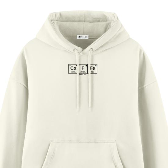 Coffe Ekru Oversize Hoodie Sweatshirt