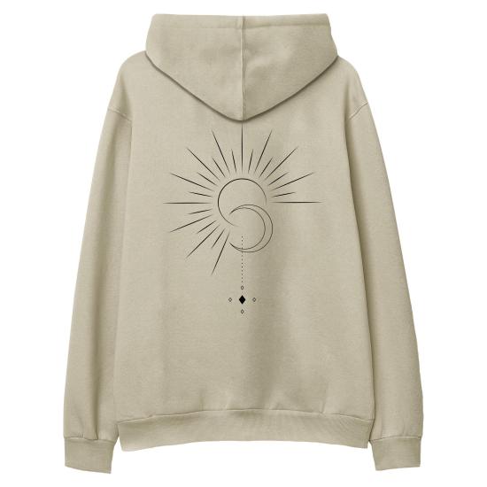 Yin Yang Hoodie Sweatshirt Krem