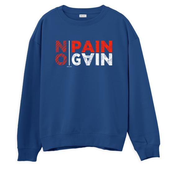 No Pain No Gain Regular Sweatshirt Royal Mavi