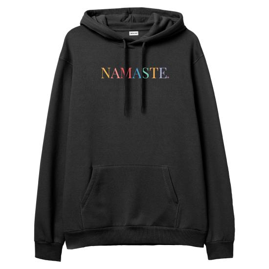 Namaste Hoodie Sweatshirt Siyah