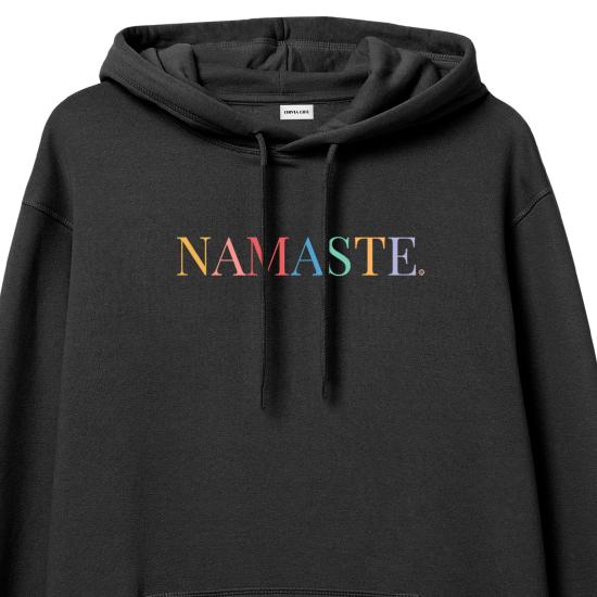 Namaste Hoodie Sweatshirt Siyah