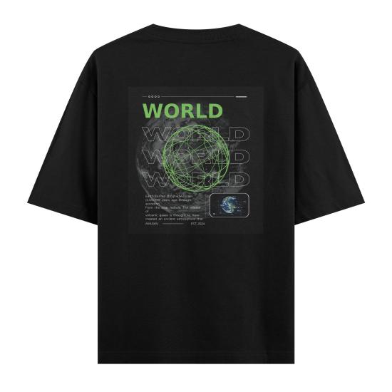 World Oversize T-shirt Siyah