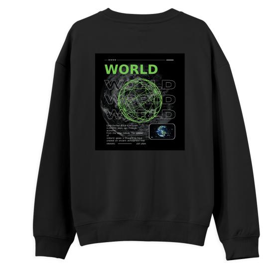 World Regular Sweatshirt Siyah