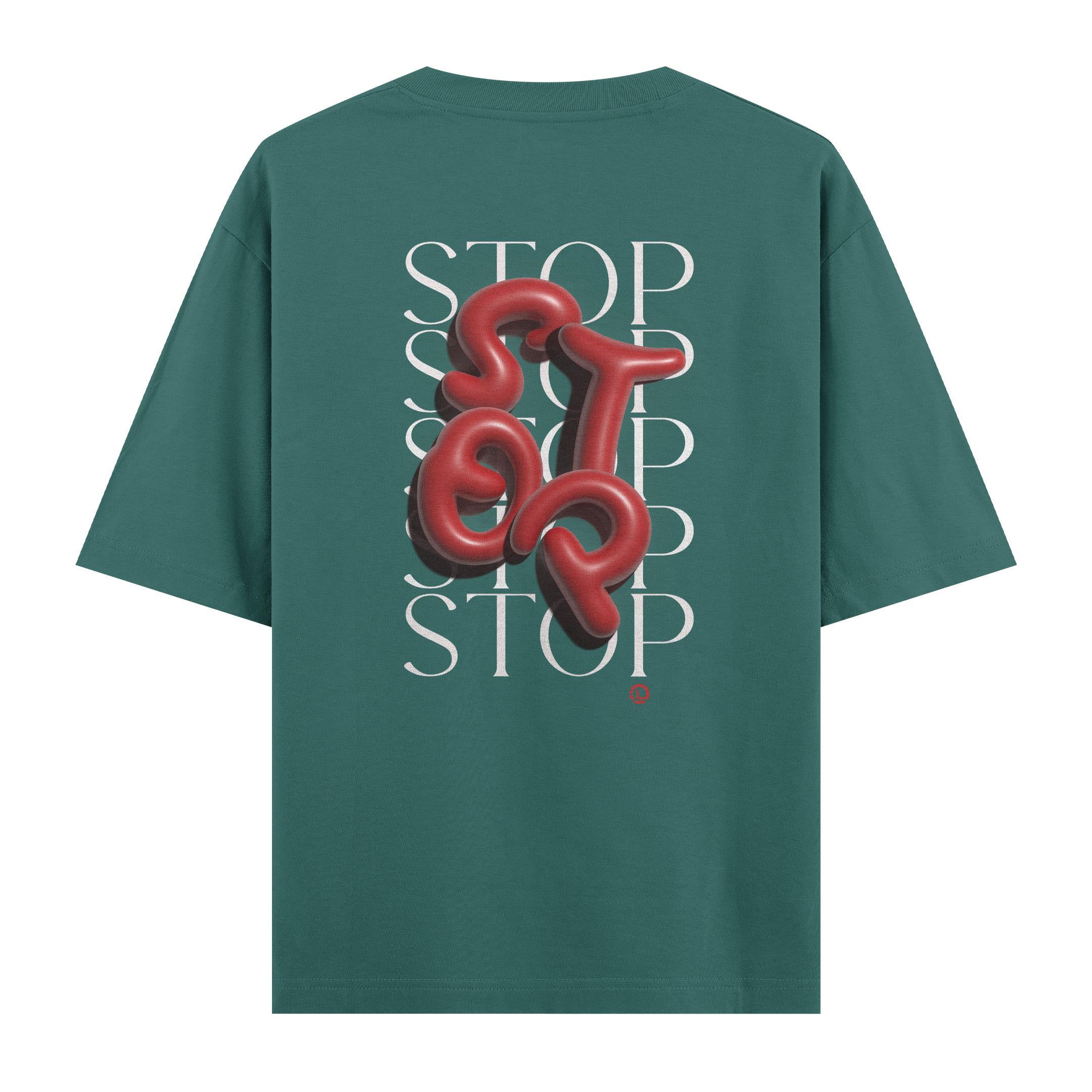 Stop%20-%20Oversize%20T-shirt%20Yeşil