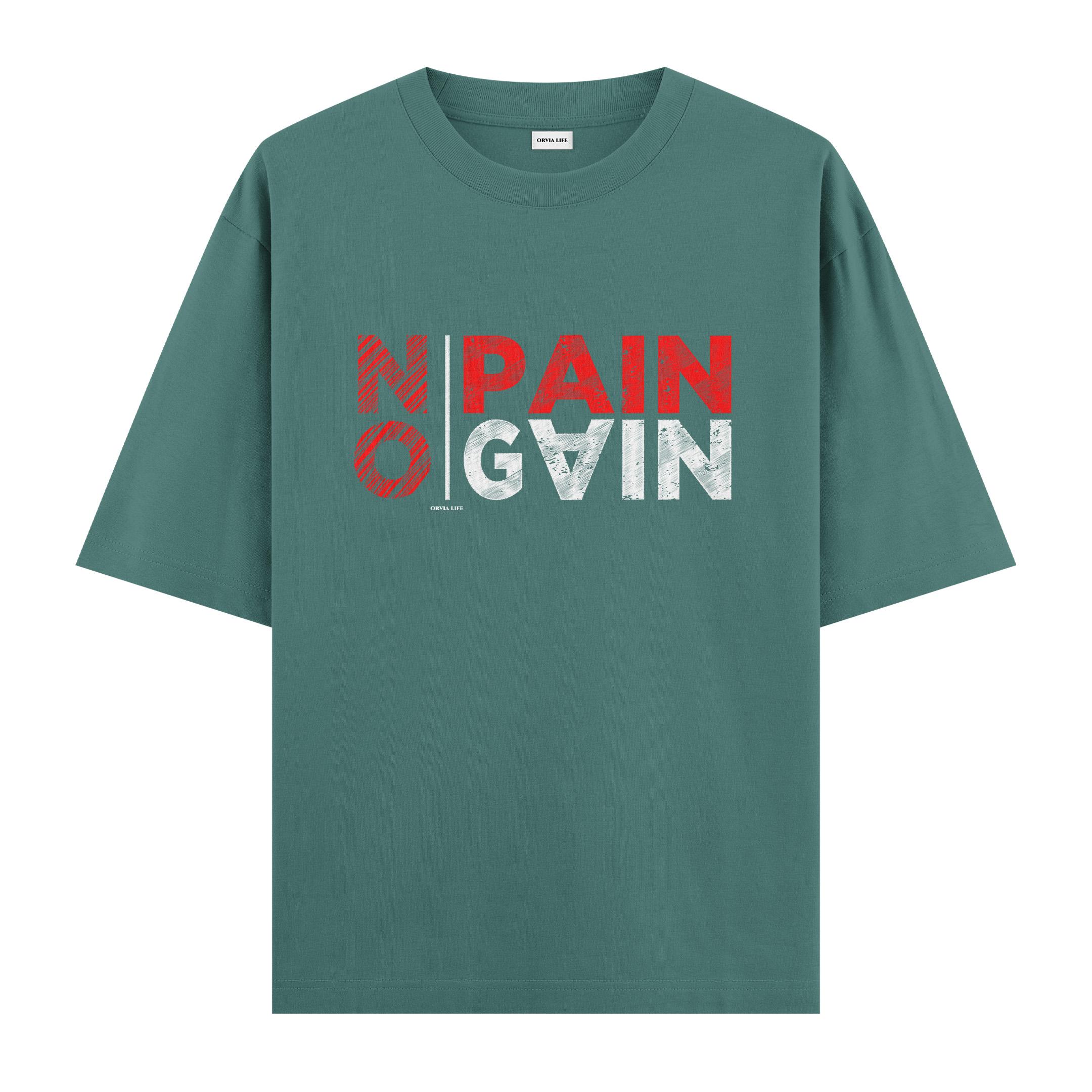 No%20Pain%20No%20Gain%20-%20Oversize%20T-shirt%20Yeşil