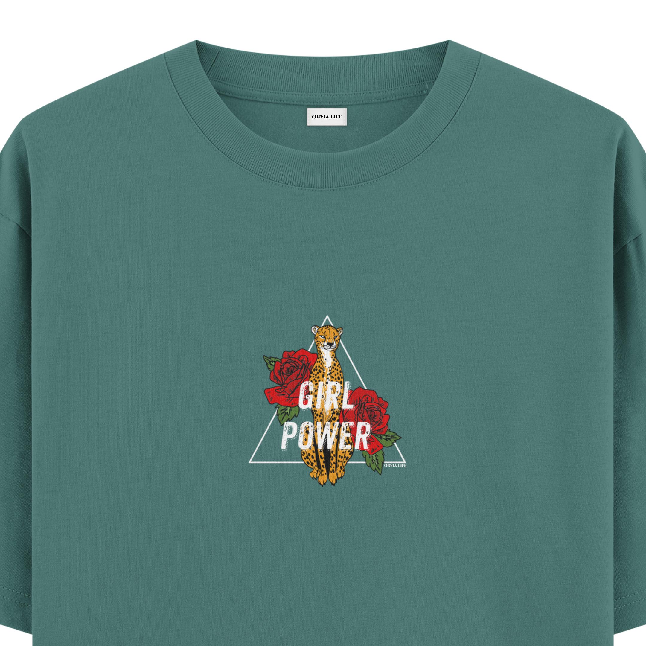 Girl%20Power%20%20-%20Oversize%20T-shirt%20Yeşil