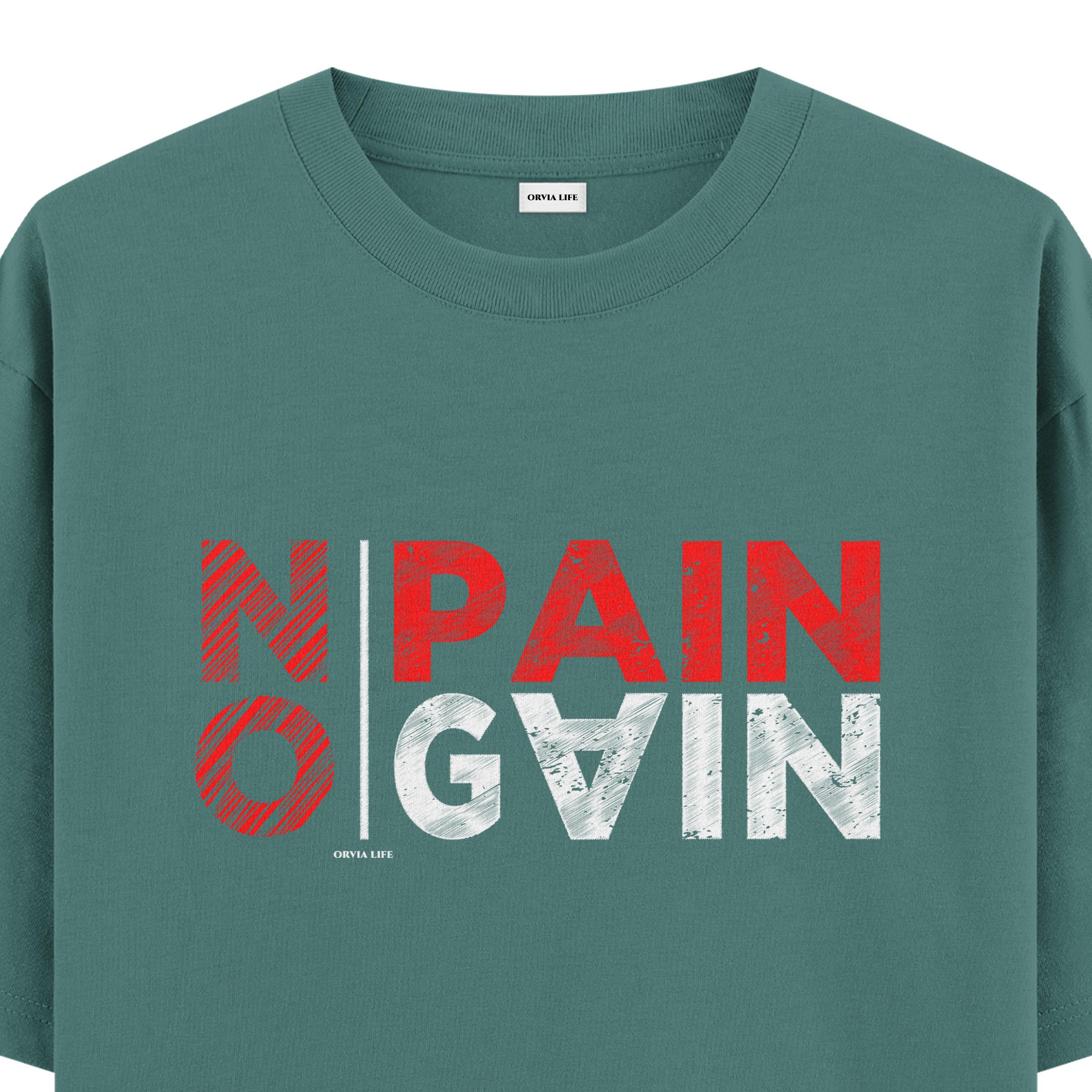 No%20Pain%20No%20Gain%20-%20Oversize%20T-shirt%20Yeşil